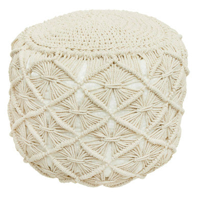 Orsina West Village Knitted Pouffe – Textured Diamond Pattern Ottoman