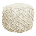 Orsina West Village Knitted Pouffe – Textured Diamond Pattern Ottoman