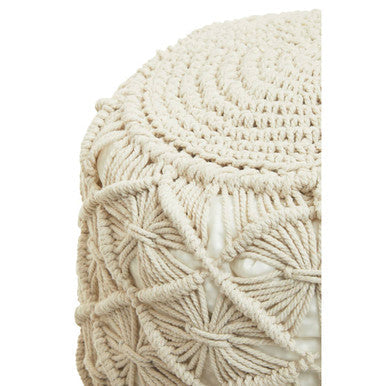 Orsina West Village Knitted Pouffe – Textured Diamond Pattern Ottoman