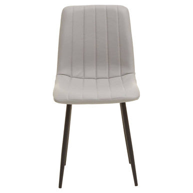 Orsina Tiana Dining Chairs – Set of 4 Light Grey Leather Effect