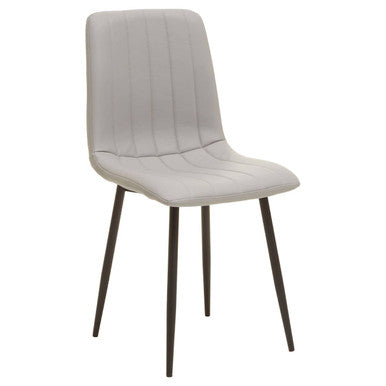 Orsina Tiana Dining Chairs – Set of 4 Light Grey Leather Effect