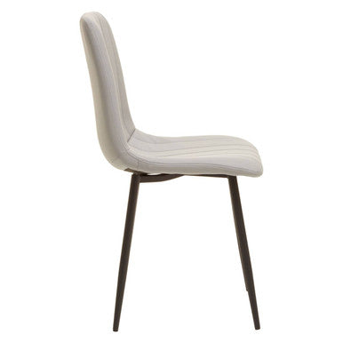 Orsina Tiana Dining Chairs – Set of 4 Light Grey Leather Effect
