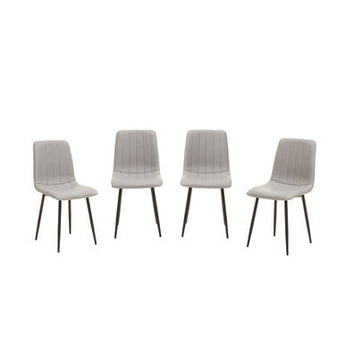 Orsina Tiana Dining Chairs – Set of 4 Light Grey Leather Effect