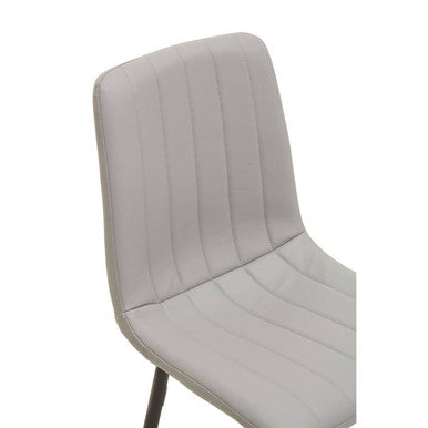 Orsina Tiana Dining Chairs – Set of 4 Light Grey Leather Effect