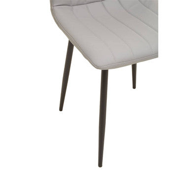 Orsina Tiana Dining Chairs – Set of 4 Light Grey Leather Effect