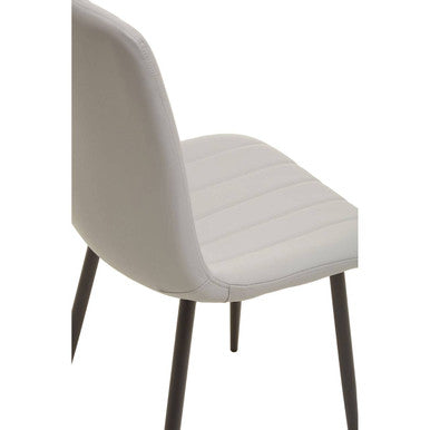 Orsina Tiana Dining Chairs – Set of 4 Light Grey Leather Effect