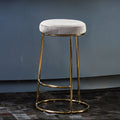 Orsina Manhattan Grey Velvet Bar Stool with Gold Frame | Kitchen Seating