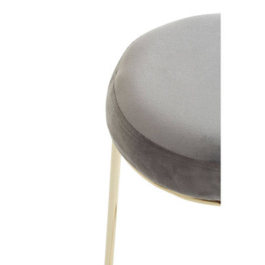 Orsina Manhattan Grey Velvet Bar Stool – Tall Gold Frame Kitchen Seating