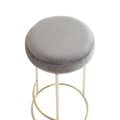 Orsina Manhattan Grey Velvet Bar Stool – Tall Gold Frame Kitchen Seating