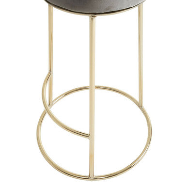 Orsina Manhattan Grey Velvet Bar Stool – Tall Gold Frame Kitchen Seating