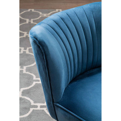 Orsina Regents Park Blue Velvet Accent Chair | Modern Living Room Seating