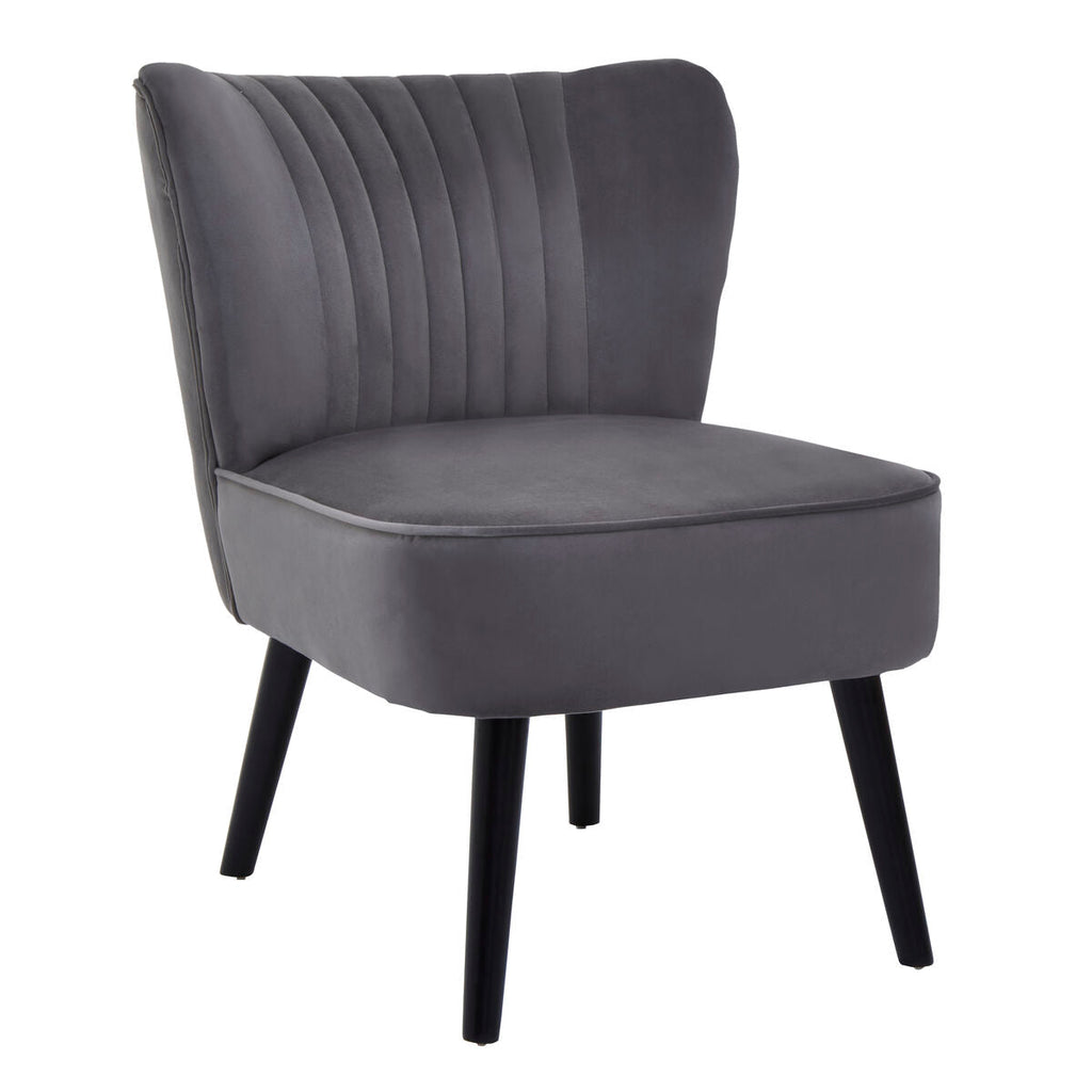 Orsina Regents Park Grey Velvet Accent Chair | Modern Splayed Legs