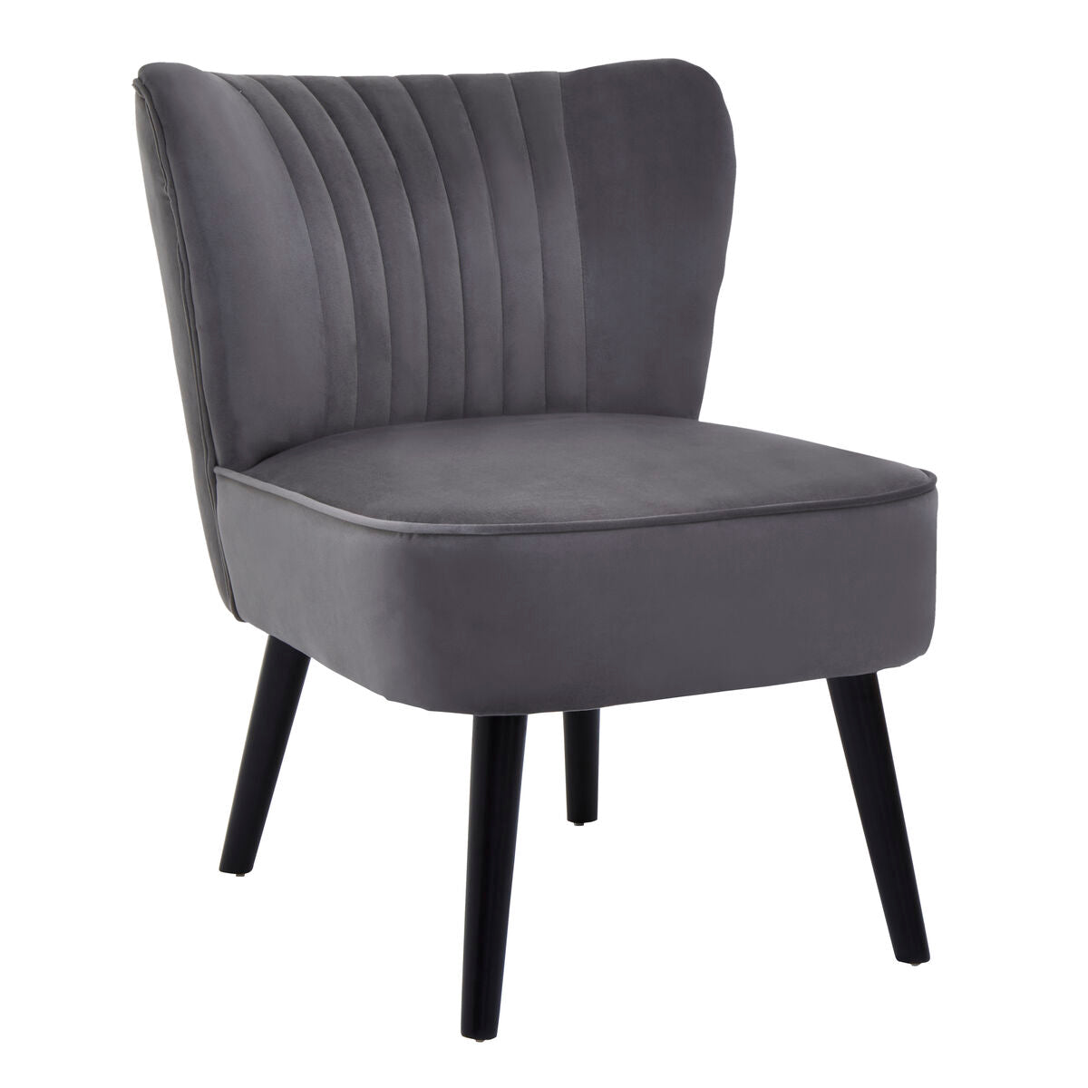 Orsina Regents Park Grey Velvet Accent Chair | Modern Splayed Legs