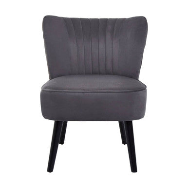 Orsina Regents Park Grey Velvet Accent Chair | Modern Splayed Legs