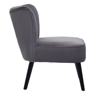 Orsina Regents Park Grey Velvet Accent Chair | Modern Splayed Legs