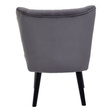 Orsina Regents Park Grey Velvet Accent Chair | Modern Splayed Legs