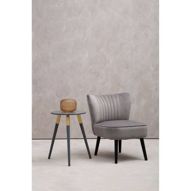 Orsina Regents Park Grey Velvet Accent Chair | Modern Splayed Legs