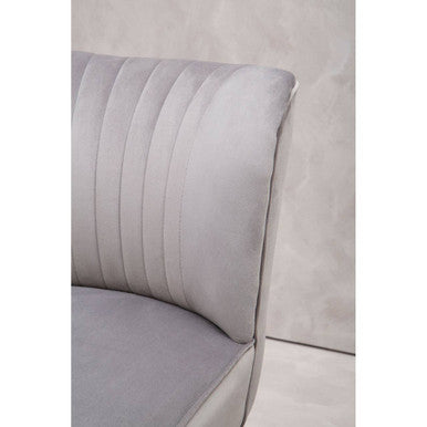 Orsina Regents Park Grey Velvet Accent Chair | Modern Splayed Legs