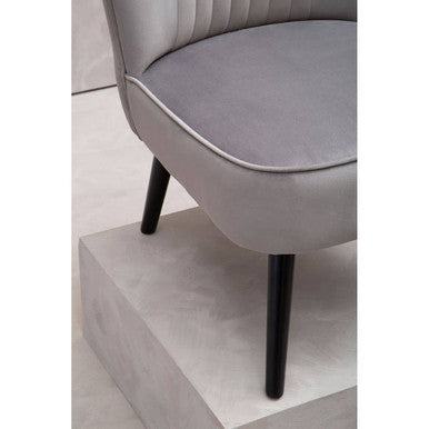 Orsina Regents Park Grey Velvet Accent Chair | Modern Splayed Legs