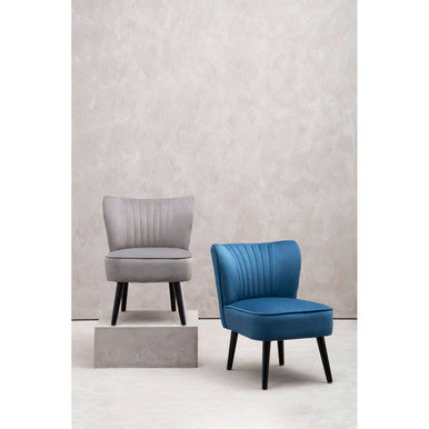 Orsina Regents Park Grey Velvet Accent Chair | Modern Splayed Legs