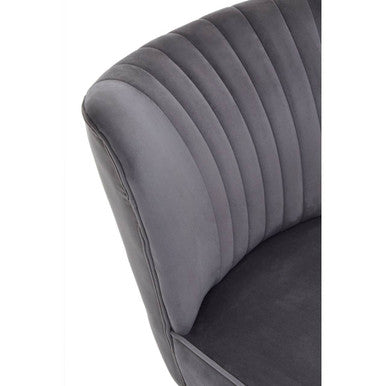 Orsina Regents Park Grey Velvet Accent Chair | Modern Splayed Legs