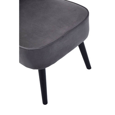 Orsina Regents Park Grey Velvet Accent Chair | Modern Splayed Legs
