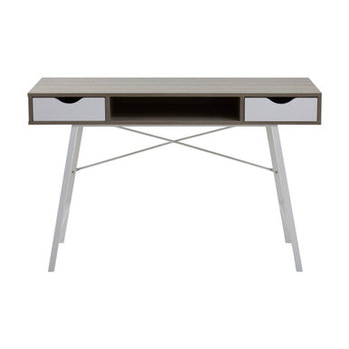 Orsina Bradbury Light Oak Veneer Desk – Two Drawer Modern Workspace