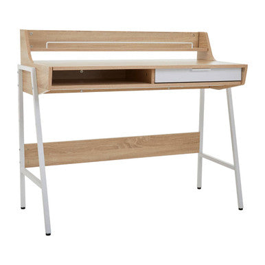 Orsina Bradbury Natural Oak Veneer Desk – Modern Minimalist Writing Desk