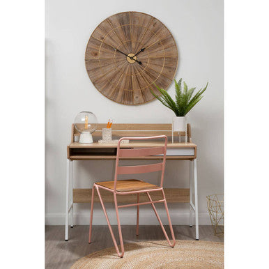 Orsina Bradbury Natural Oak Veneer Desk – Modern Minimalist Writing Desk