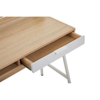 Orsina Bradbury Natural Oak Veneer Desk – Modern Minimalist Writing Desk