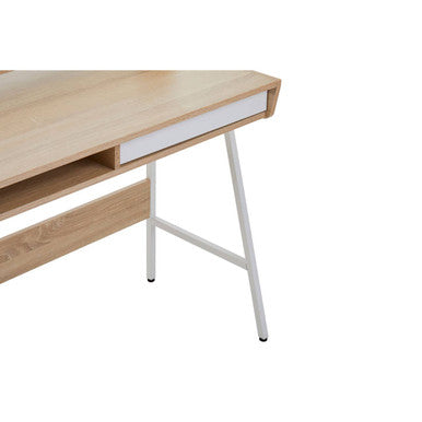 Orsina Bradbury Natural Oak Veneer Desk – Modern Minimalist Writing Desk