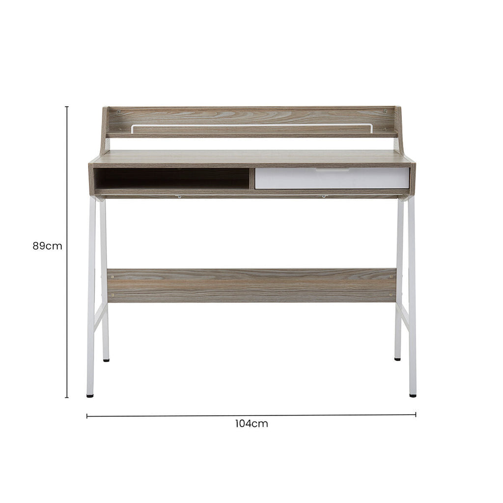 Orsina Bradbury Light Oak Veneer Desk – Compact Home Office Writing Desk