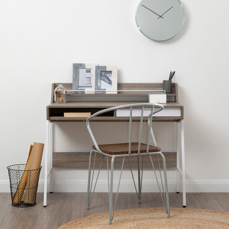 Orsina Bradbury Light Oak Veneer Desk – Compact Home Office Writing Desk