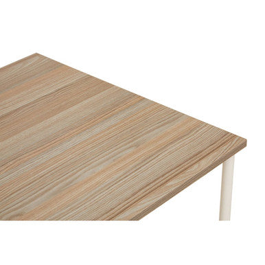 Orsina Bradbury Light Oak Veneer Desk with 2 Drawers – Off-White Frame
