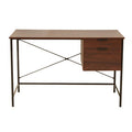 Orsina Bradbury Dark Walnut Veneer Writing Desk with 2 Drawers