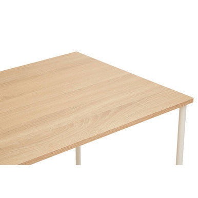 Orsina Bradbury Natural Oak Veneer Desk with 2 Drawers – Off-White
