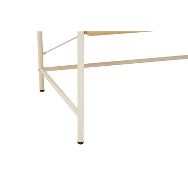 Orsina Bradbury Natural Oak Veneer Desk with 2 Drawers – Off-White