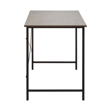 Orsina Bradbury Dark Oak Veneer Writing Desk – Industrial Metal Frame