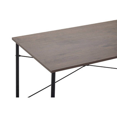 Orsina Bradbury Dark Oak Veneer Writing Desk – Industrial Metal Frame