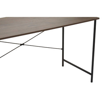 Orsina Bradbury Dark Oak Veneer Writing Desk – Industrial Metal Frame