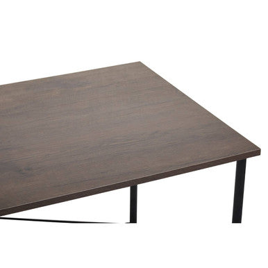 Orsina Bradbury Dark Oak Veneer Writing Desk – Industrial Metal Frame
