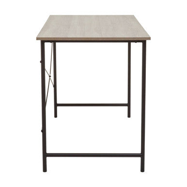 Orsina Bradbury Grey Oak Top Desk – Modern Metal Frame Home Office