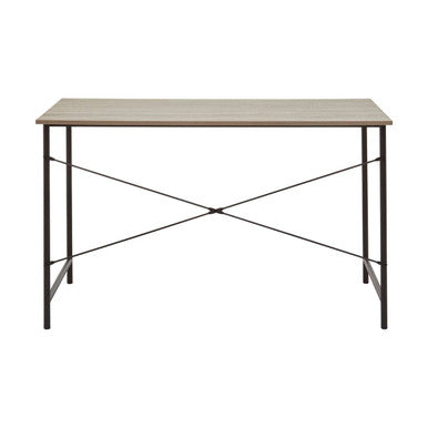 Orsina Bradbury Grey Oak Top Desk – Modern Metal Frame Home Office