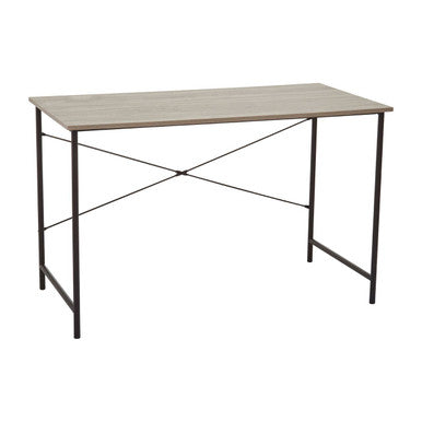 Orsina Bradbury Grey Oak Top Desk – Modern Metal Frame Home Office