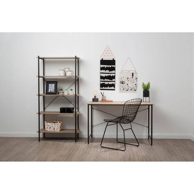 Orsina Bradbury Grey Oak Top Desk – Modern Metal Frame Home Office