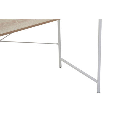 Orsina Bradbury Natural Oak Top Desk – Modern White Metal Frame