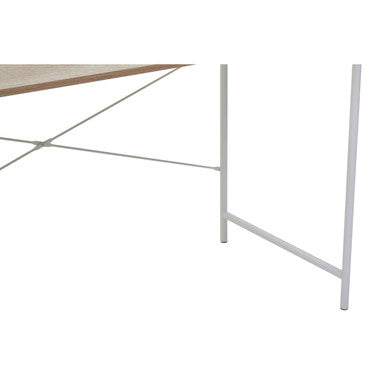 Orsina Bradbury Natural Oak Top Desk – Modern White Metal Frame
