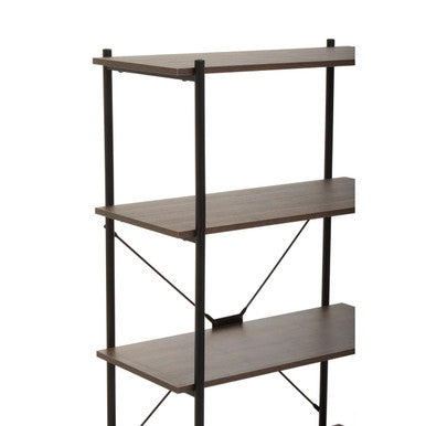 Orsina Bradbury 5-Tier Dark Oak Bookshelf | Industrial Display Unit