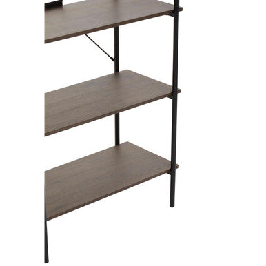 Orsina Bradbury 5-Tier Dark Oak Bookshelf | Industrial Display Unit