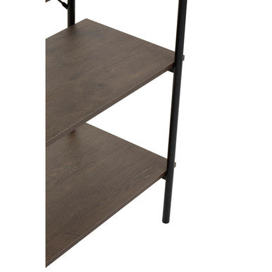 Orsina Bradbury 5-Tier Dark Oak Bookshelf | Industrial Display Unit